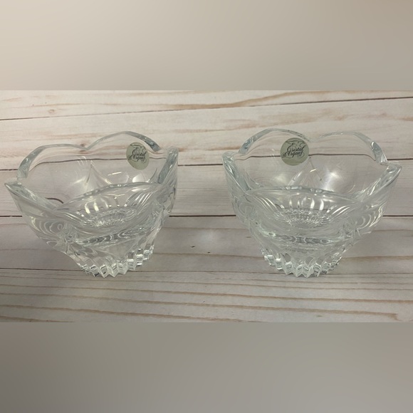 2 Cristal d' Arques France Ancona Crystal Glass Votive Taper Candle Holders Box - Picture 3 of 9